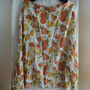 Flowing Citrus Print Skirt